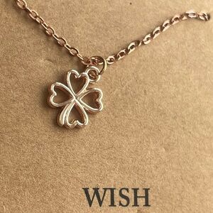 *NWOT* “WISH” Rose Gold Lucky Charm Necklace 🍀